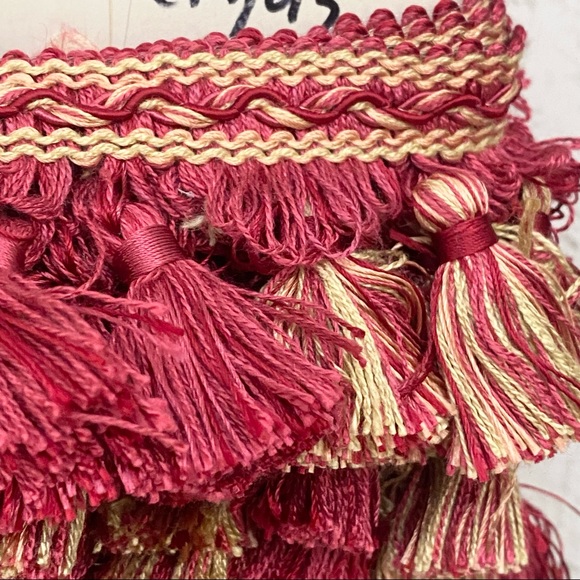 Calico Corners 2.5” Tassel Fringe Trim Raspberry Sorbet Sewing Upholstery 21 Yds - Picture 6 of 9